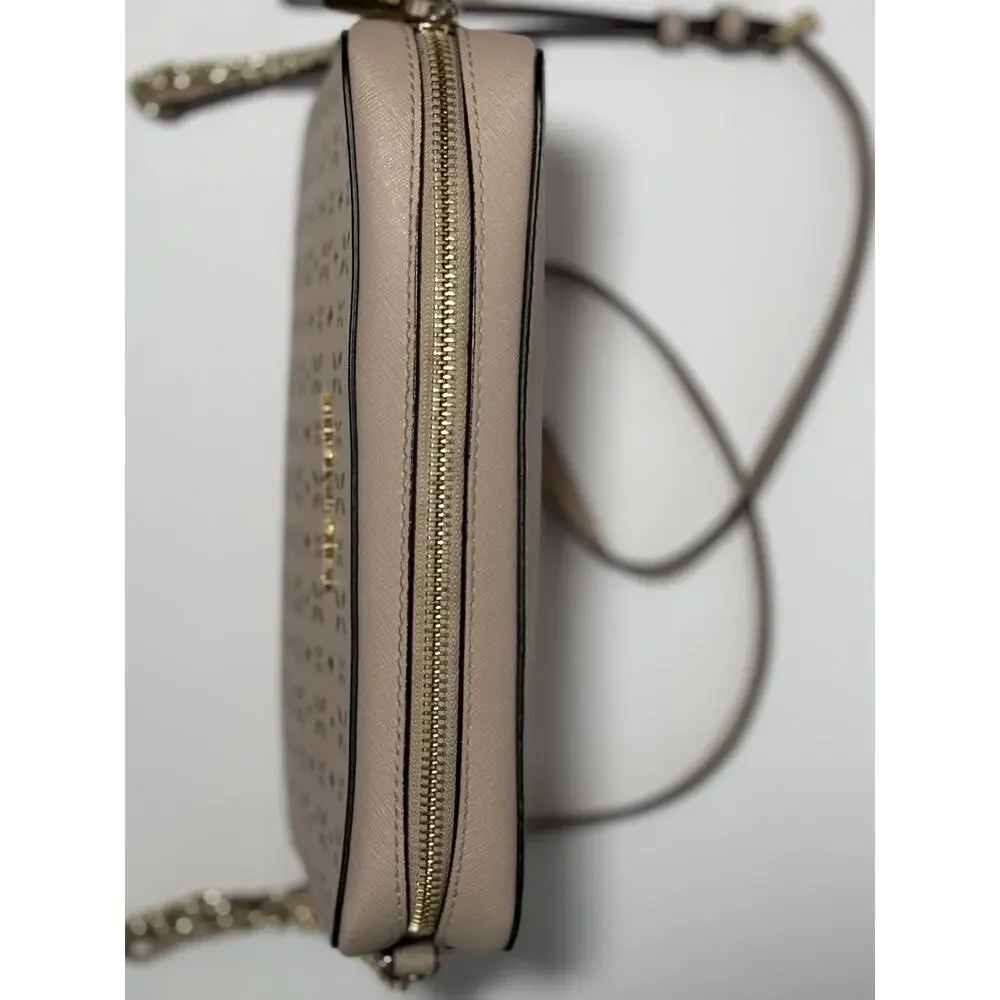 MICHAEL KORS Jet Set Travel Large Crossbody & Wallet‎ Set Perforated Light Pink